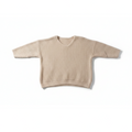 Pulover Oversize Bej cu Decolteu în V - B030